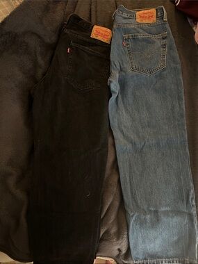 Levi's Men's Straight Jeans in Black and Blue